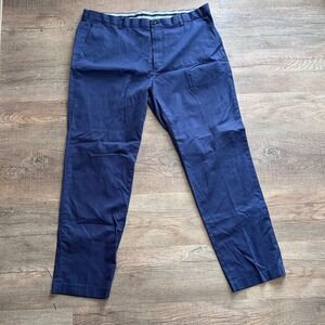 Brooks Brothers Mens 42x32 Chino Pants Navy Pinstripe Stretch Dress Casual